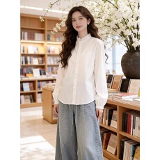 批发花边领白色内搭<b class='q'>衬衫</b>2026新款早春轻奢高级感打底小衫长袖<b class='q'>T</b><b class='q'>恤</b>上衣