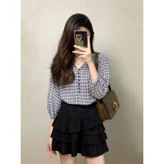 批发白色蕾丝拼接长袖棉麻衬衫女早春法式高级感宽松慵懒风中长款上衣