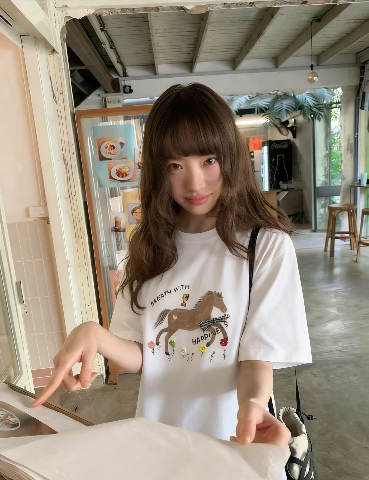 무거운 작업 프린트 반팔 티셔츠 남녀 같은 단락 라운드 넥 루즈핏 캐주얼 맨위 다용도 루즈핏 화이트 미니멀리즘