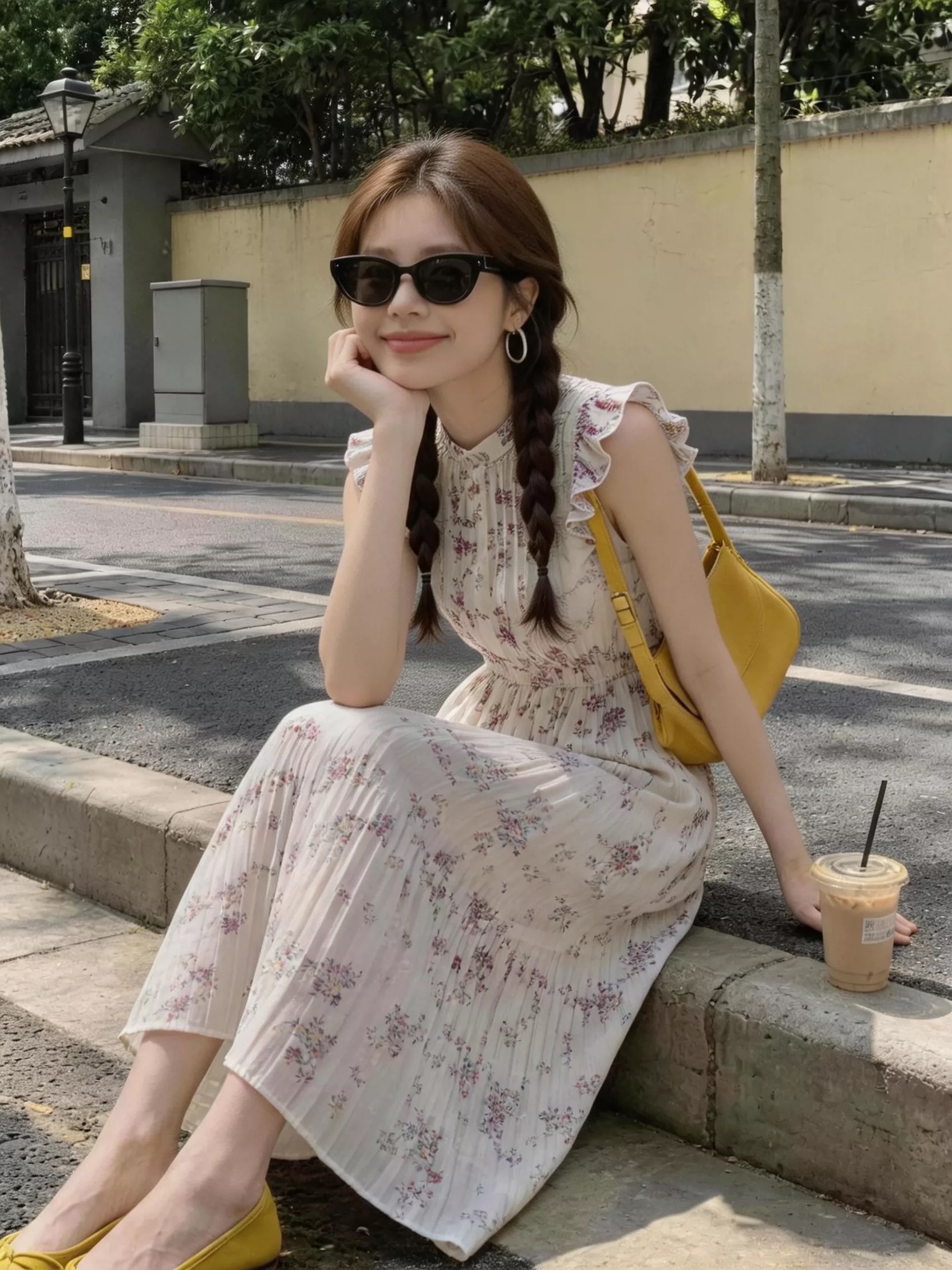 프랑스식 부드러운 바람 Feifei 소매 꽃무늬 여성 드레스 2026 년 여름 디스플레이 얇고 작은 날다 소매 치마 캐주얼 롱 스커트