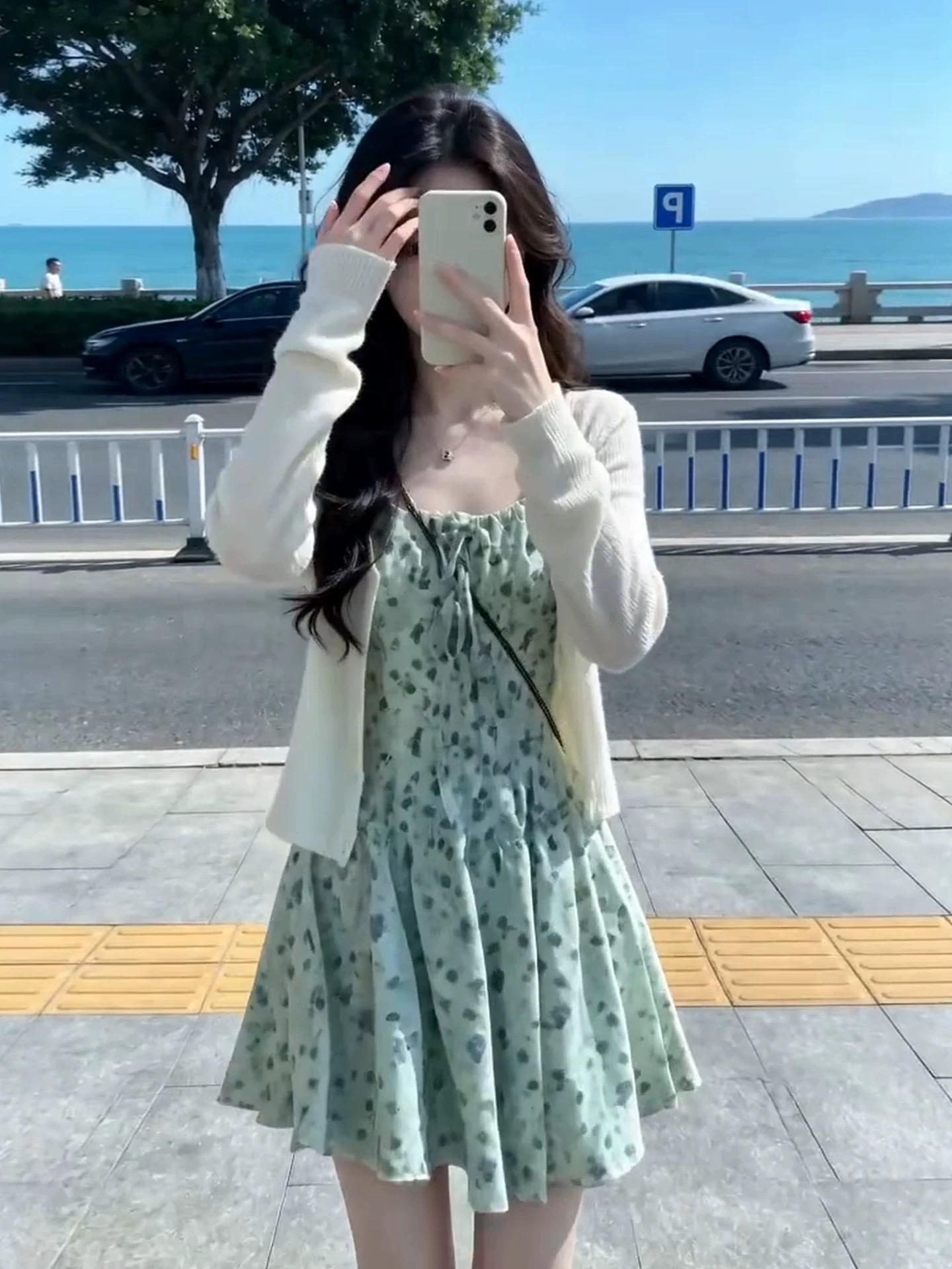 휴가 바람 슬립 꽃무늬 드레스 아이들 여름 착용 가져 가라. 폭발 2026 새로운 미니 스커트 오픈 가디건 투피스 슈트
