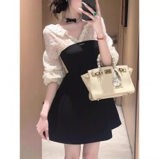 批发温柔高知穿搭高级感巨好看重要场合精致小个子假两件衬衫<b class='q'>连衣裙</b>秋