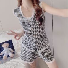 批发睡衣女<b class='q'>夏季</b>云朵棉2026年新款性感纯欲风吊带无袖家居服两件套装