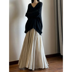 批发原版好质量  有内衬 高腰长款舞蹈长裙<b class='q'>半身裙</b>A版松紧腰双层长裙女