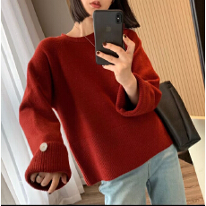 批发高级感圆领设计羊毛针织衫女2025秋冬<b class='q'>新款</b>韩版软糯气质百搭<b class='q'>毛衣</b>潮