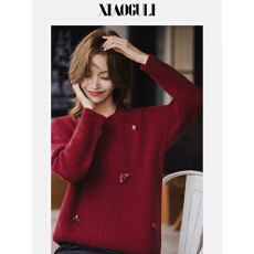 批发小谷粒新年毛衣 氛围感<b class='q'>北极</b><b class='q'>绒</b>针织衫女2025秋冬款慵懒百搭上衣