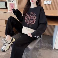 批发可爱百搭薄款运动套装女<b class='q'>秋</b>季新款韩版休闲宽松网红长袖长裤两件套