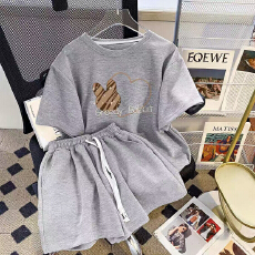 批发慵懒风休闲运动套<b class='q'>装</b>女夏季学生宽松大码短<b class='q'>裤</b>两件套