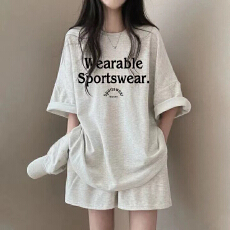 批发夏季清新学院风休闲运动套<b class='q'>装</b>女宽松时尚减龄显瘦短袖韩国