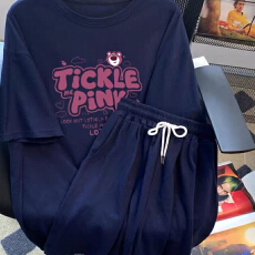 批发休闲运动服套<b class='q'>装</b>女夏季2025新款短袖短<b class='q'>裤</b>校园风可爱少女跑