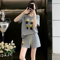 批发<b class='q'>韩版</b>韩国休闲运动套<b class='q'>装</b>女夏2026跨境短袖短<b class='q'>裤</b>两件