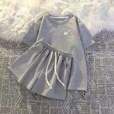 批发2026夏<b class='q'>新款</b>爆款宽松<b class='q'>运动服</b>套装女休闲学生小个子短袖短裤两件套