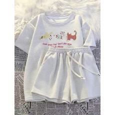 批发2026夏<b class='q'>新款</b>爆款宽松<b class='q'>运动服</b>套装女休闲学生小个子短袖短裤两件套