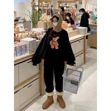 批发懒人舒适秋季套头卫衣休闲松紧腰卫裤<b class='q'>时尚</b>运动服套装女两件套