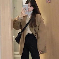 批发特价高级感卡其色呢子<b class='q'>大</b>衣2025秋冬装新款韩版小个子毛呢外套