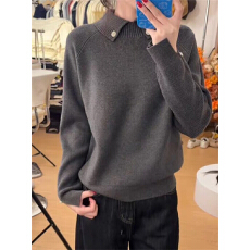 批发2025秋<b class='q'>冬</b>温柔慵懒风白色高领毛衣女款新款韩版软糯毛衣高级感上衣