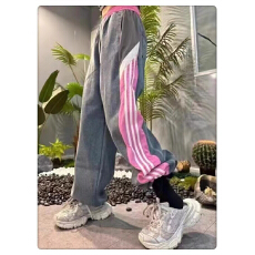 批发2026年春季款高货捡漏欧货新款<b class='q'>松紧</b>腰宽松直筒水洗美式工装<b class='q'>牛仔裤</b>