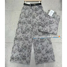 批发花卉印花高级感阔腿牛仔裤女2026<b class='q'>春</b>季薄款时尚百搭宽松显瘦拖地裤