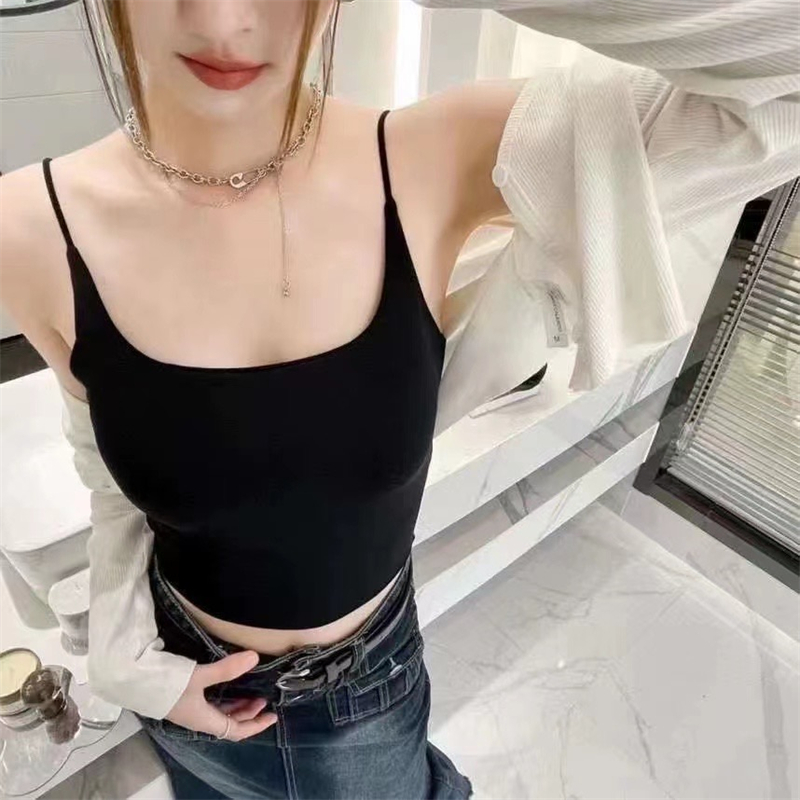 있음 선적 작은 슬링 조끼 여성 여름 벨트 가슴 패드 외출용 아름다움 뒤로 브래지어 하나 속옷 만나는 인사이드 잡아라. 의류