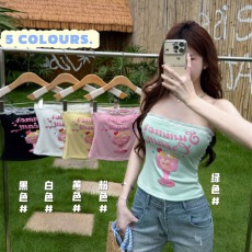 批发辣妹性感蕾丝花边抹胸背心女内搭外穿夏季多巴胺独特漂亮美背上衣