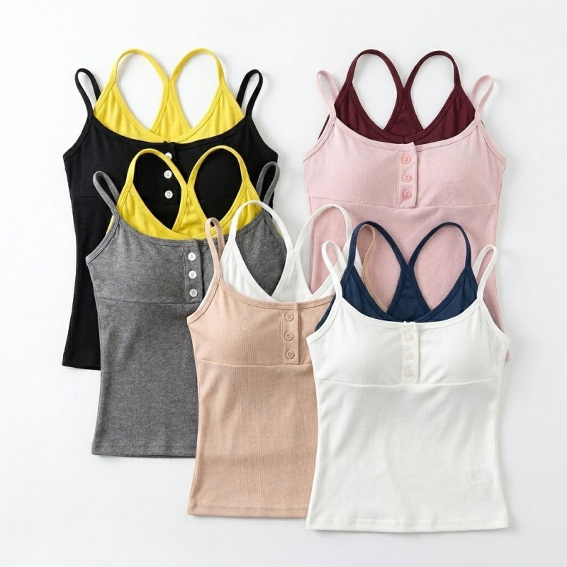 페이크 레이어드 행침 목 캐미솔 외출용 여름 태국 사람 스타일 작은 대중 달콤한 핫걸 백리스 튜브탑 켜기 벨트 가슴 패드