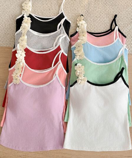 패션 3 차원 꽃 섹시함 나만의 것을 가져와 라. 가슴 패드 캐미솔 여름 몸매 가꾸기 순수한 욕망 바람 외출용 쇼트 스타일 맨위