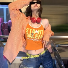 批发美式<b class='q'>街头</b>辣妹吊带背心女夏季时尚外穿内搭自带胸垫休闲显瘦上衣
