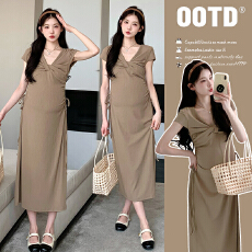 批发实拍 孕妇装<b class='q'>夏</b>季新款连衣裙2025新款短袖裙高级感时尚气质裙