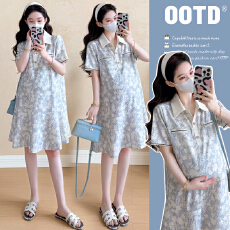 批发实拍  孕妇装 <b class='q'>夏</b>季新款蕾丝连衣裙女裙子气质复古碎花裙子