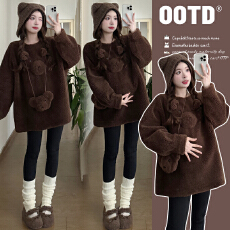 批发实拍 孕妇秋冬装2025新款套装时尚上衣洋气时尚两件套秋冬