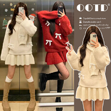 批发现现 <b class='q'>孕妇装</b>韩系一整套深冬毛衣套装女2025<b class='q'>新款</b>重工蝴蝶结针织短