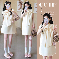 实拍~孕妇装夏季新款时尚重工飘带无袖小香风连衣裙女小个子裙子