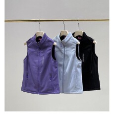 批发秋冬新款女士户外保暖软壳抓绒<b class='q'>马甲</b>立领休闲运动坎肩加绒<b class='q'>马夹</b>慢跑