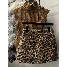批发豹纹气质半身裙高腰辣妹<b class='q'>性感</b>显瘦毛呢短裙女冬季包臀新款美式复古