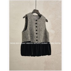 批发新中式马甲女外穿拼接气质百搭叠穿背心国风女装2025新款<b class='q'>春</b>季上衣