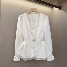 批发洋气轻奢小香风高级感设计感衬衫2025年秋冬新款独特超好看上衣女