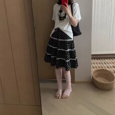 批发黑色可爱俏皮减龄kt穿搭半身裙女夏季新款宽松百搭<b class='q'>蕾丝</b>花边蛋糕裙