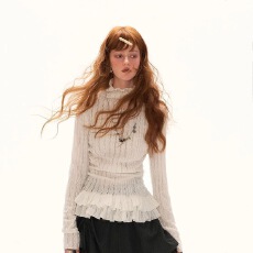 批发秋季法式双层<b class='q'>蕾丝</b>花边甜酷风高领打底长袖T恤新款百搭上衣