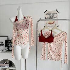 批发红人馆<b class='q'>长袖</b>t恤女2026新款夏季穿搭防晒罩衫斜肩修身设计感上衣女