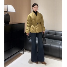 批发韩版<b class='q'>翻领</b>系带收腰羽绒服女2025冬季新款气质国标白鸭绒时尚外套