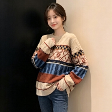 批发毛衣女秋冬2026年新款洋气宽松外穿复古日系慵懒风套头加厚针织衫