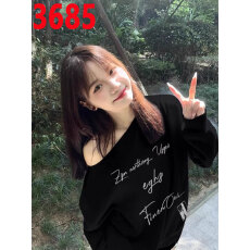 批发美式露肩斜肩卫衣<b class='q'>女</b>2025秋冬慵懒风宽松设计感一字领休闲套头上衣