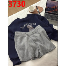 批发miu系浅灰色羊毛针织短裤女2025新款秋冬外穿宽松小个子毛线裤子