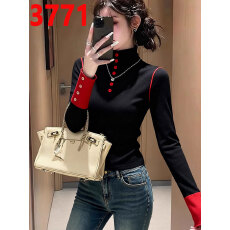 批发2025冬季新款高领内搭打底衫显瘦撞色双面绒<b class='q'>T</b><b class='q'>恤</b>女装保暖长袖上衣