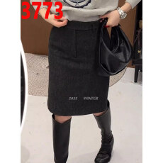 批发灰色毛呢半身裙女2025秋冬新款轻熟简约<b class='q'>百搭</b>高腰显瘦气质直筒中裙