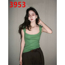 批发<b class='q'>泰国</b>绝美绿色U领无袖小吊带背心女夏季独特漂亮外穿内搭辣妹上衣