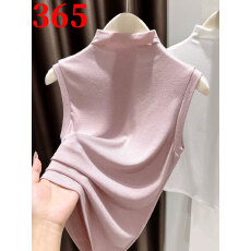 批发粉色冰丝针织无袖背心<b class='q'>女</b>秋西装内搭半高领打底衫外穿薄款坎肩上衣