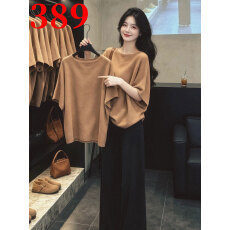 批发法式小资卡其色蝙蝠<b class='q'>袖</b>针织衫女秋季新款高级感中<b class='q'>袖</b>五分<b class='q'>袖</b>打底<b class='q'>上衣</b>