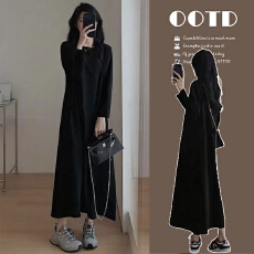 批发新品#<b class='q'>孕妇</b><b class='q'>春装</b><b class='q'>连衣裙</b>2026年新款春秋季时尚长袖赫本风露背小黑裙