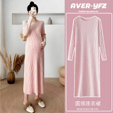 批发大量货#孕妇秋装连衣裙2025新款<b class='q'>春</b>秋外穿慵懒宽松针织裙长裙108